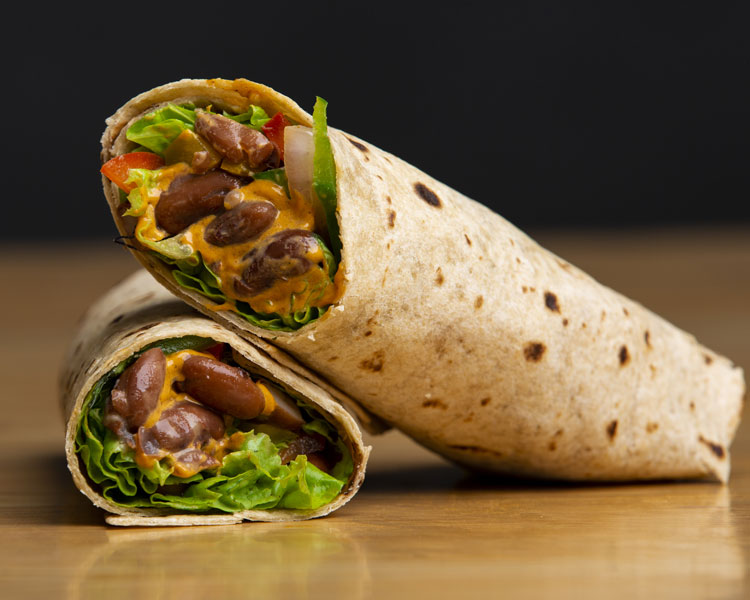 Red kidney beans wrap